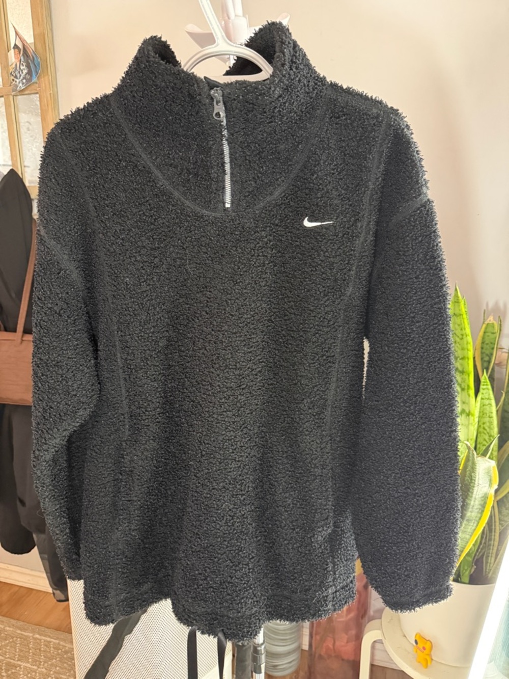 Nike Black Sherpa Half-Zip Turtleneck Pullover